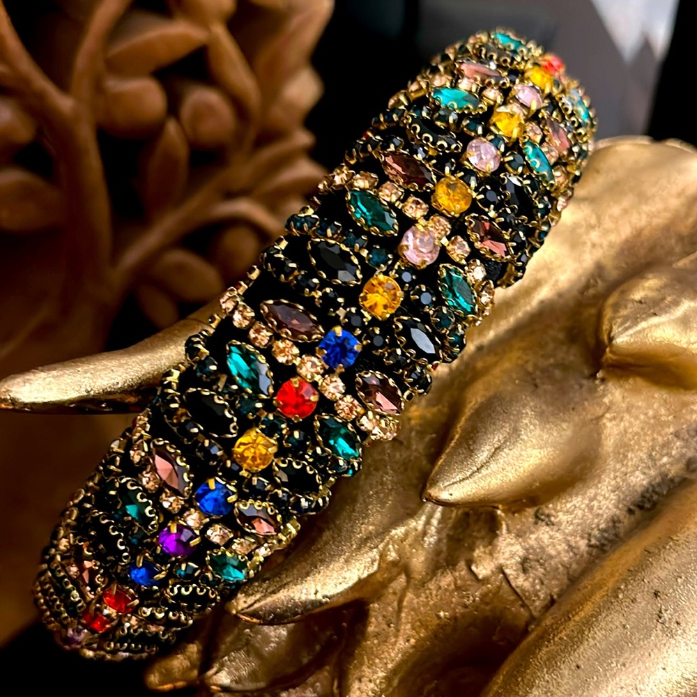 Beaded luxurious headband (multicolored rhinestones)